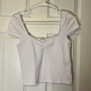 cap sleeve white crop top
